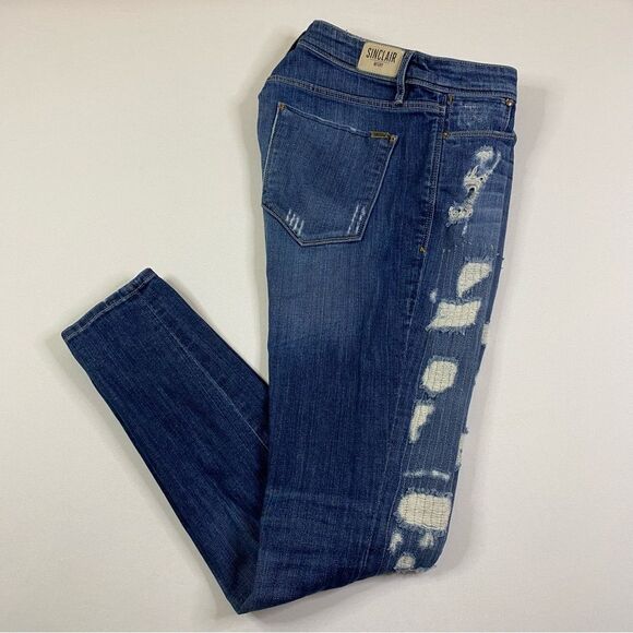 Sinclair Skinny Jeans Women's 28 Distressed Denim Mid Rise Stretch - Picture 1 of 11